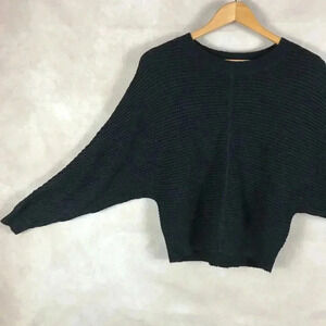 Michael MICHAEL KORS Black Ribbed Dolman Sleeve Sweater Size XS